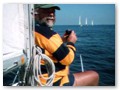 Gerard on board Grog, 2002